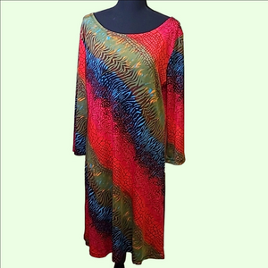 Touch Express long sleeved multi colored dress. Sz. XL